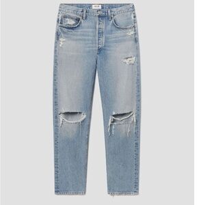 Agolde 90s Pinch Waist High Rise Jeans Womens 26 Blue Distressed Designer Retro